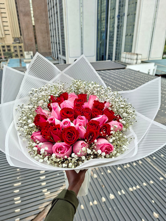 RED & PINK ROSES FOR HER