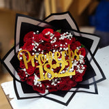 RED ROSES & A CUSTOMIZED TOPPER