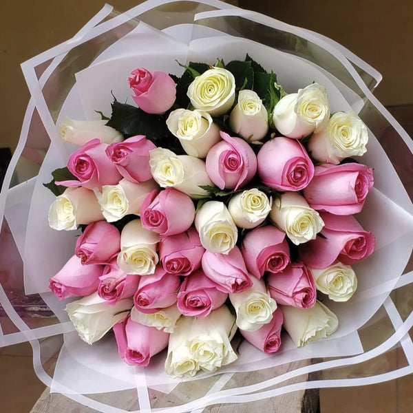 WHITE & PINK ROSES