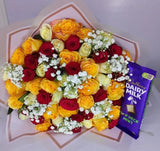 MIXED 60 ROSES WITH CHOCOLATE