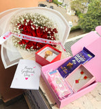 RED ROSES, WATCH & GOODIE LOVE BOX
