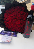 100 RED ROSES, ROSSO NOBILE WINE & CHOCOLATE