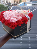 CARNATIONS HEART BOX ARRANGEMENT