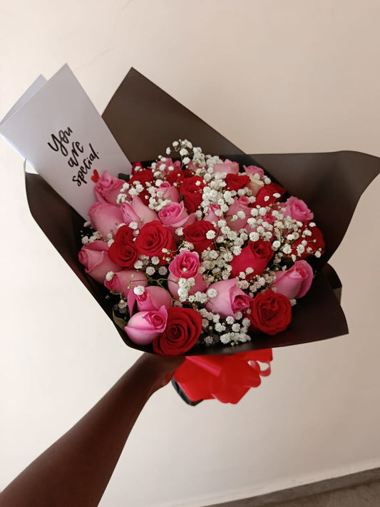 PINK & RED ROSES COMBO