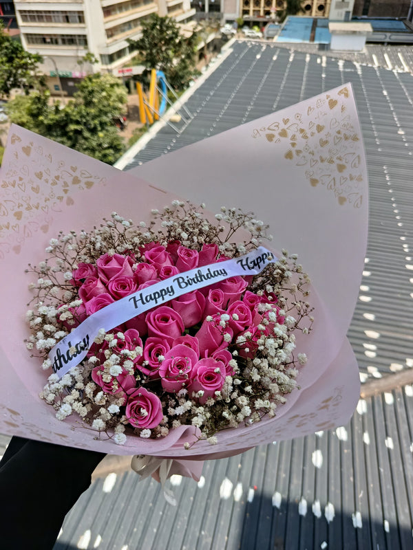 BIRTHDAY PINK ROSES.