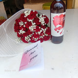 RED ROSES WITH DELUSH WINE