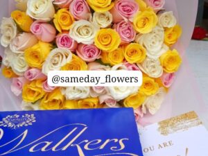MIXED BOUQUET WITH WALKERS CHOCOLATE