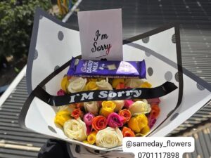 I'M SORRY FLOWERS WITH CHOCOLATE